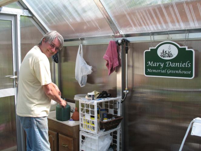 Skip in a greenhouse