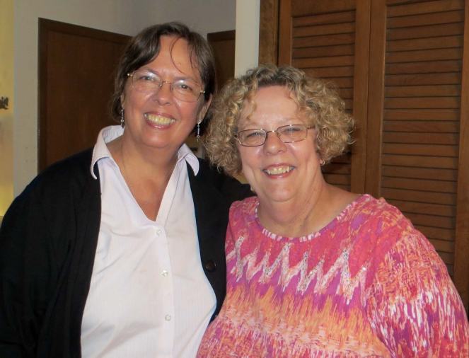 Me and my new maternal half-sister, April (right)